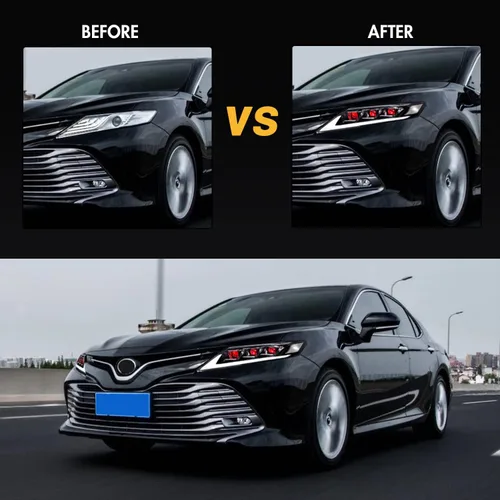 Vista 2 de T T-ABC Faros delanteros y luces traseras para Toyota Camry Faro y Luz Trasera 2018-2024 LE XLE SE XSE TRD Faro 6 Lente 8ª Generación Accesorios