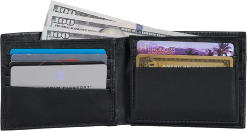 Vista 5 de Ben Sherman Men's Manchester Slim Bifold Full-Grain Leather RFID Minimalist Gift Box Wallet