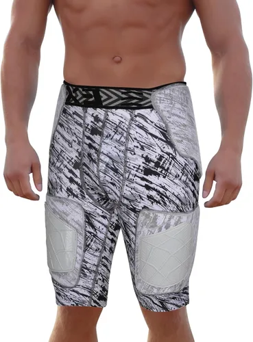 Vista 15 de Exxact Sports Gladiator - Faja de fútbol para adultos de 5 almohadillas para hombres con cadera, muslos, almohadillas para coxis, pantalones cortos