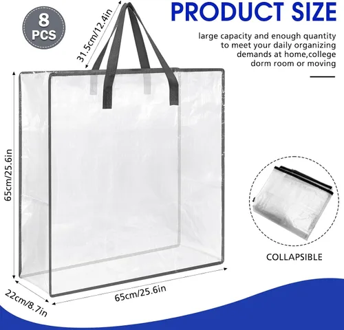Vista 2 de 8 bolsas transparentes de almacenamiento de coronas de 26 pulgadas, contenedor de guirnaldas, guirnalda de puertas, soporte de almacenamiento de Gris