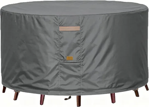 Vista 11 de Fundas para muebles de patio, resistentes al agua, 600D, resistentes a los rayos UV, redondas, para exteriores, pequeñas, redondas, 48 pulgadas