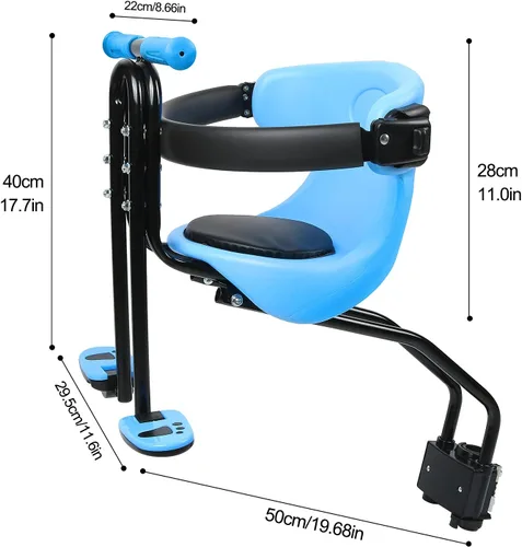 Vista 2 de INNOLIFE Baby Bicycle Seat - Front Mounted Child Bike Seat with Handrail, Kids Bike Seat for Adult Bike