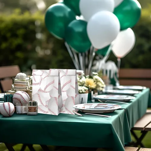 Vista 7 de OuteGo 24 bolsas de regalo de fiesta de béisbol con pegatinas - Bolsas de golosinas y regalos de fiesta para fiestas de cumpleaños de niños