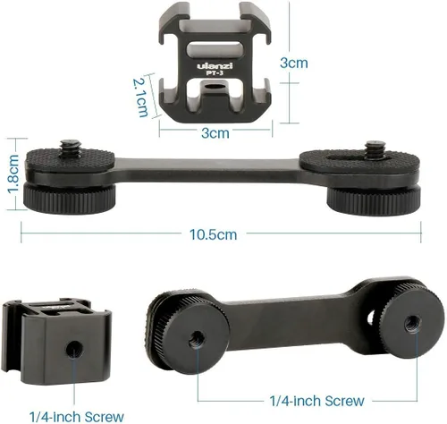 Vista 4 de Ulanzi PT-3 Triple Cold Shoe Gimbal + ULANZI Cute LITE Impermeable Light