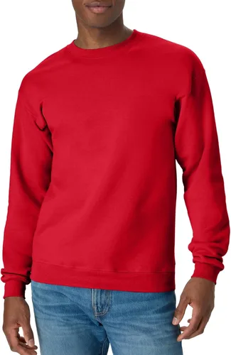 Vista 18 de Hanes Men's Sweatshirt, EcoSmart Fleece Crewneck Sweatshirt, Big & Tall Available, 1 or 2-Pack Marrón (Army Brown)