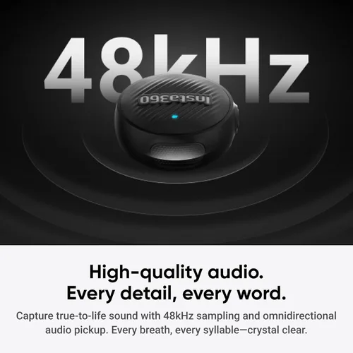Vista 3 de Insta360 Mic Air (1 TX + 1 RX), Micrófono Inalámbrico con Cancelación de Ruido, Alcance de 300m, para USB-C iPhone/Android/PC/Mac, Vlog, Transmisión