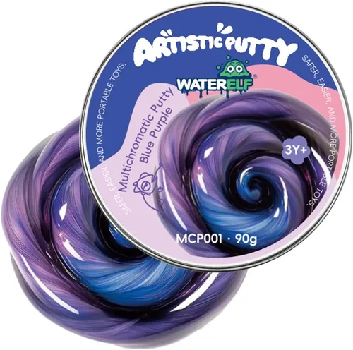 Vista 11 de Waterelf MCP001-MCP003 - Masilla sensorial multicolor, no tóxica para aliviar el estrés para niños, niñas y adultos, juguete antiestrés no pegajoso