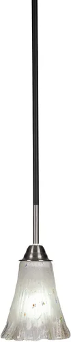 Vista 117 de Toltec Lighting Paramount - Mini colgante de 1 luz en acabado negro mate con cristal de arte perla de 7 pulgadas y estilo negro