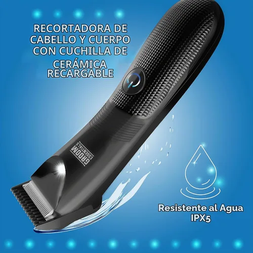 Vista 2 de Recortadora de pelo recargable impermeable para barba y cuerpo para hombres