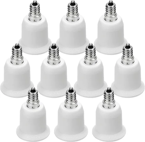 Vista 10 de JACKYLED Paquete de 2 adaptadores E12 a E26, enchufe de luz E12 a base mediana, adaptador conversor de enchufe de luz E26 E27, adaptador de enchufe