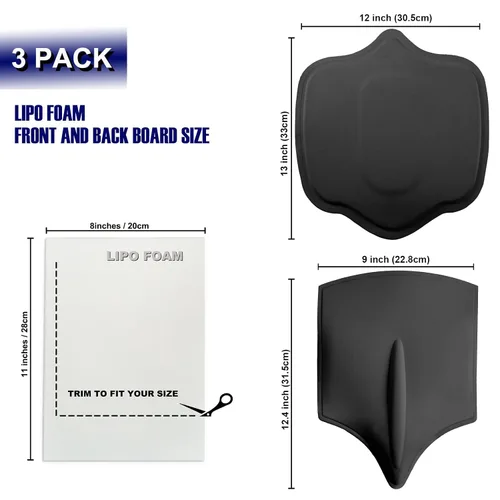 Vista 2 de Paquete de 3 tablas de espuma Lipo para abdominales, después de la cirugía, liposucción Tablero lumbar de aplanamiento abdominal de la soldadora