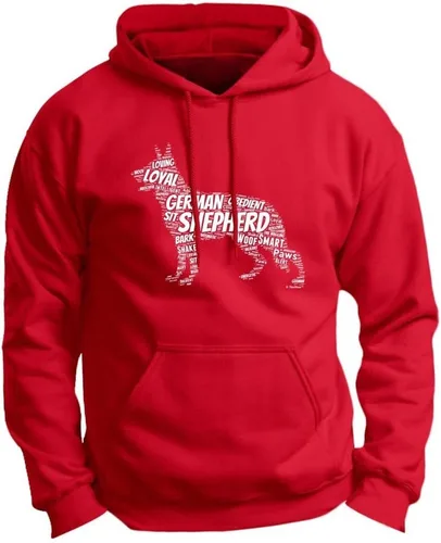 Vista 6 de ThisWear Sudadera con capucha prémium de pastor alemán con texto en inglés "Word Art