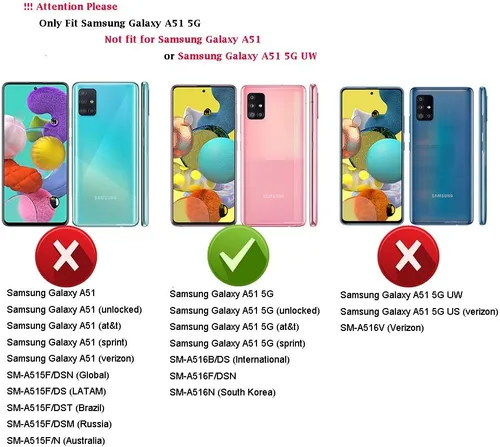 Vista 2 de Funda para Samsung A51 5G con protector de pantalla HD - M MAIKEZI Slim TPU antideslizante (cepillado negro)