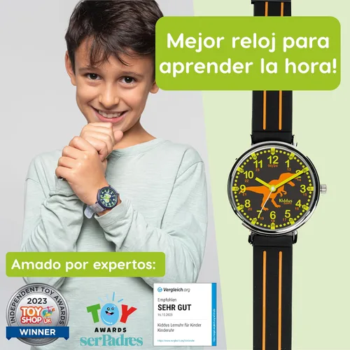 Vista 2 de Kiddus Reloj para niños, niños y niñas, reloj de aprendizaje de tiempo para niños, primer reloj de pulsera a partir de 5 años, manecillas de horas