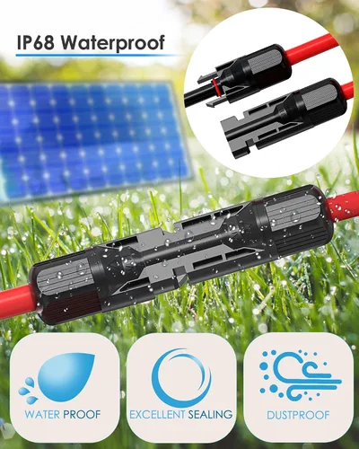 Vista 4 de Cable de extensión solar a XT60, adaptador XT60 de 25 pies 12 AWG a conector solar, cable de carga para paquete de batería de RV, paneles solares