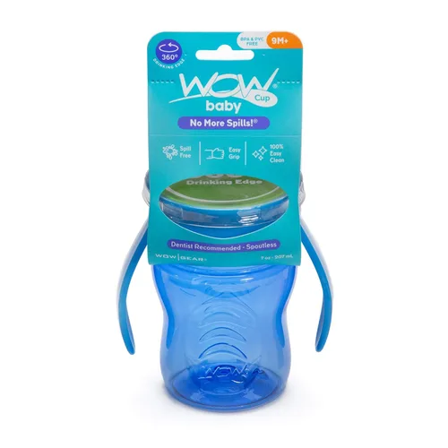 Vista 4 de Wow Cup for Baby 360 Trainer - Vaso para sorber, azul, 7 oz / 7.0 fl oz