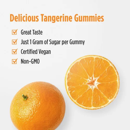 Vista 4 de Nordic Naturals Gomitas de vitamina C extra fuertes, sabor a mandarina, 60 gomitas - Suplemento vegano de vitamina C de 500 mg - Sistema
