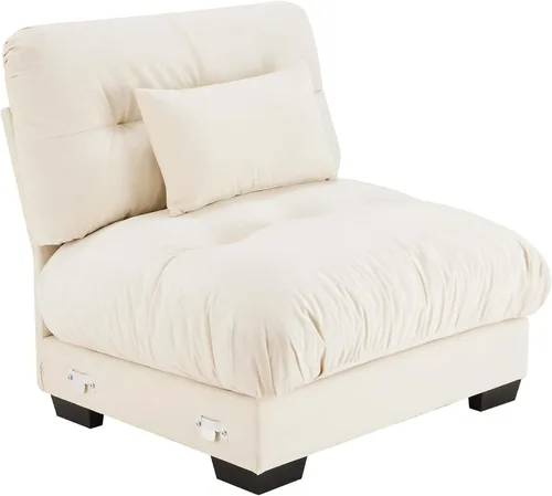 Vista 63 de SoarFlash Moderno sofá reclinable de terciopelo para sala de estar, sofá biplaza para apartamento, sofá de almacenamiento con marco de madera Azul