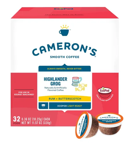 Vista 3 de Cameron's Coffee Highlander Grog - Cápsulas de una sola porción, saborizadas, 32