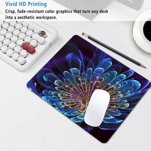 Vista 2 de Alfombrilla de mouse con diseño de flores 3D, alfombrilla de mouse personalizada para computadora portátil, accesorios de decoración de oficina
