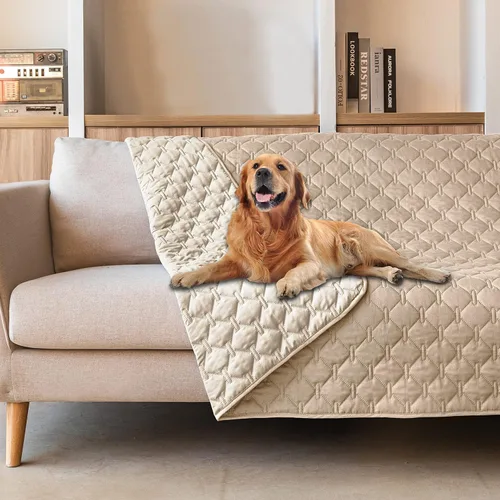 Vista 90 de gogobunny Manta para mascotas 3 veces más resistente, impermeable y a prueba de arañazos; protector de muebles reversible para perros y gatos, funda