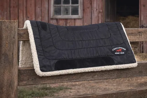 Vista 4 de CHALLENGER Horse & Pony Saddle PAD Western Riding Trail Cordura Top Fur Bottom Full 39143