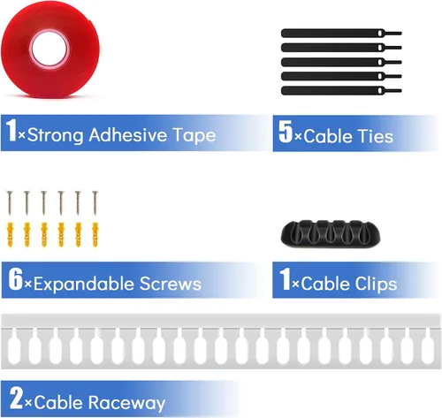 Vista 7 de Kit de canaleta de gestión de conductos de cable, 31.4 pulgadas (2 x 15.7) Gestión de rack de servidor, ocultar cables HDMI VGA de red, canal