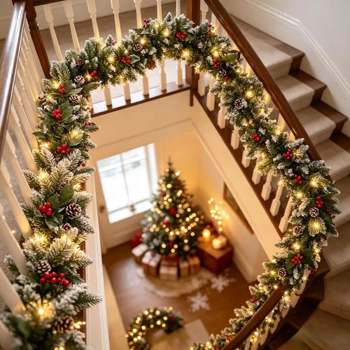 Vista 7 de HipTree - Guirnalda de Navidad de 6 pies con luces para mantel