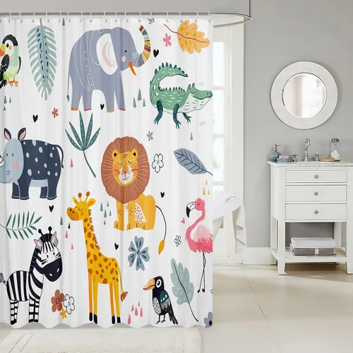 Vista 52 de Feelyou Cortina de ducha con diseño de gato para decoración de baño, bonita cortina de baño para puestos de bañeras, accesorios de baño divertidos