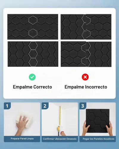Vista 8 de Kuchoow Paneles de pared insonorizados, paneles autoadhesivos a prueba de sonido para paredes, paquete de 12 paneles de absorción de sonido de alta