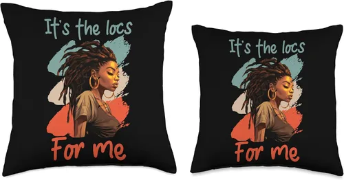 Vista 3 de Locs Afro Dreadlocks Love Natural Beauty Hair It's the Locs for Me Afro Hair - Almohada negra americana africana, 16 x 16 pulgadas, multicolor