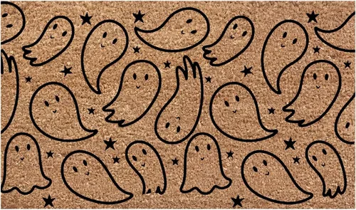 Vista 12 de Tapete decorativo de Halloween para puerta delantera, 23.6 x 15.7 pulgadas, murciélagos de Halloween, bruja, calabaza, entrada y calabaza, felpudo