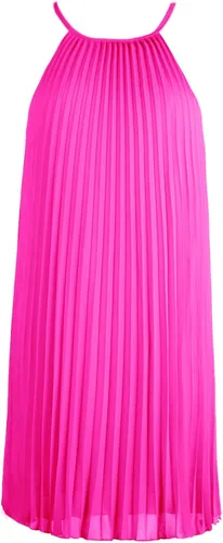 Vista 6 de Ellames - Vestido por debajo de la rodilla de verano con tirantes delgados plisado casual con vuelo y con cinturón