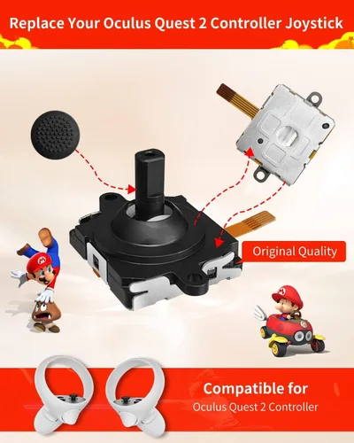 Vista 3 de Kit de repuesto 13 en 1 para controlador Meta Quest 3, kit de reparación para controlador Oculus Quest 3, accesorios Quest 3 con joysticks
