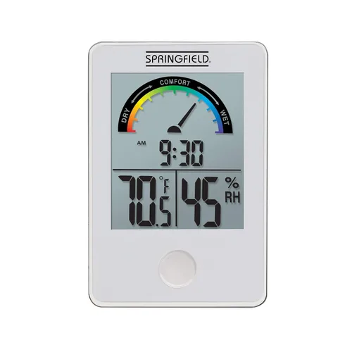 Vista 3 de Springfield Termómetro digital inalámbrico de nivel de confort interior, monitor de humedad y temperatura, color blanco