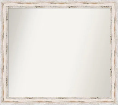 Vista 187 de Amanti Art Espejo personalizado, espejo de baño estrecho Alexandria White Wash, espejo de pared o espejo de tocador de baño sobre el fregadero