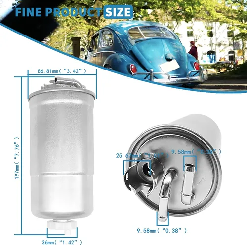 Vista 2 de L4 Premium Filtro de combustible diésel WK853/3X XF65428 compatible con VW Beetle 1999-2006, Golf 2000-2006, Jetta 2000-2005,Passat 2004-2005