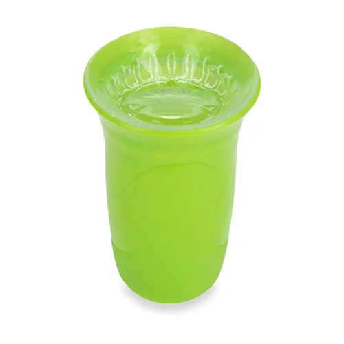 Vista 4 de Nuby Vaso antiderrames de 3 piezas con borde de silicona 360 Smart Edge, paquete de 3, 10 onzas, multicolor