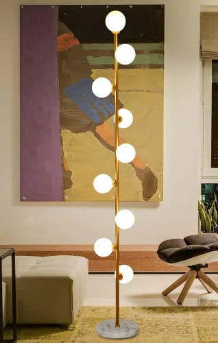 Vista 5 de Hsyile Lighting KU300198 Lámpara de pie elegante y acogedora moderna creativa para sala de estar, dormitorio, oficina, 9 luces
