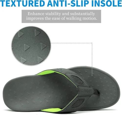 Vista 6 de Sandalias ortopédicas para hombre con soporte de arco para fascitis plantar, pies planos, para interiores y exteriores, sandalias de playa