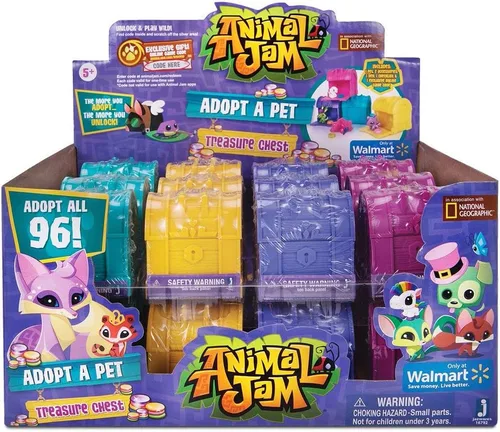 Vista 2 de Animal Jam Adopta un cofre del tesoro de mascotas sellado caja misteriosa de 24 cofres código de juego