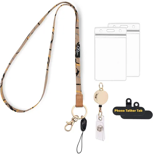 Vista 17 de WK IEASON Correa para el cuello con cordón, llavero para identificación, llavero, tarjeta, teléfono, cámara, soporte para bolígrafos