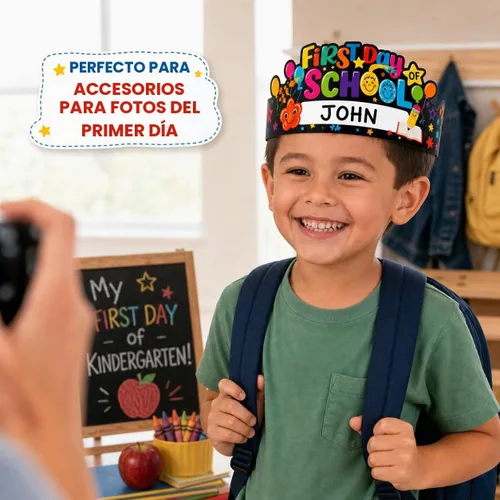 Vista 5 de WaaHome 24pcs Adjustable Paper Crown Hats for Kids Students Classroom Kindergarten Preschool Activities School Supplies Gifts Regreso a la escuela