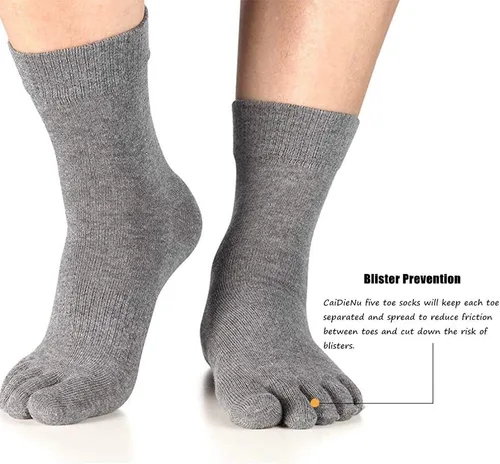 Vista 2 de CaiDieNu Calcetines deportivos de algodón para hombre, 5 pares