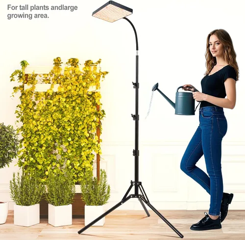 Vista 2 de Luz de cultivo Orchbloom con soporte y temporizador, luz de planta alta de 25 vatios de alimentación con enchufe doméstico, luces de cultivo