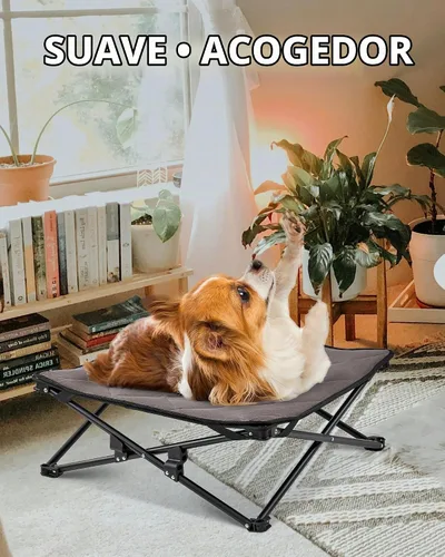 Vista 8 de KingCamp Cama elevada para perros pequeños, cama de mascotas elevada y de enfriamiento para exteriores con malla transpirable lavable y pies