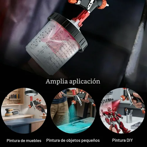 Vista 7 de HVLP Pistola de pulverización con 10 vasos de pintura desechables, boquilla