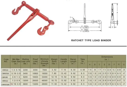 Vista 6 de Mytee Products 1/2" - 5/8" Sujetador de Cadena con Trinquete