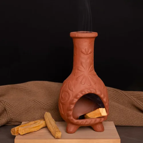 Vista 17 de MOUGIGI Soporte de Palo Santo Hecho a Mano y Quemador de Conos de Incienso - Elegante Accesorio para Limpias de Salvia con Capacidad para Rituales
