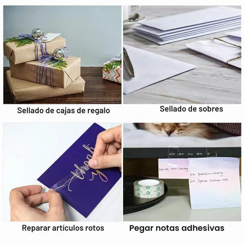 Vista 7 de BOMEI PACK 72 rollos de repuesto de cinta transparente, cinta transparente a granel para dispensador, cinta de oficina para el hogar y la escuela